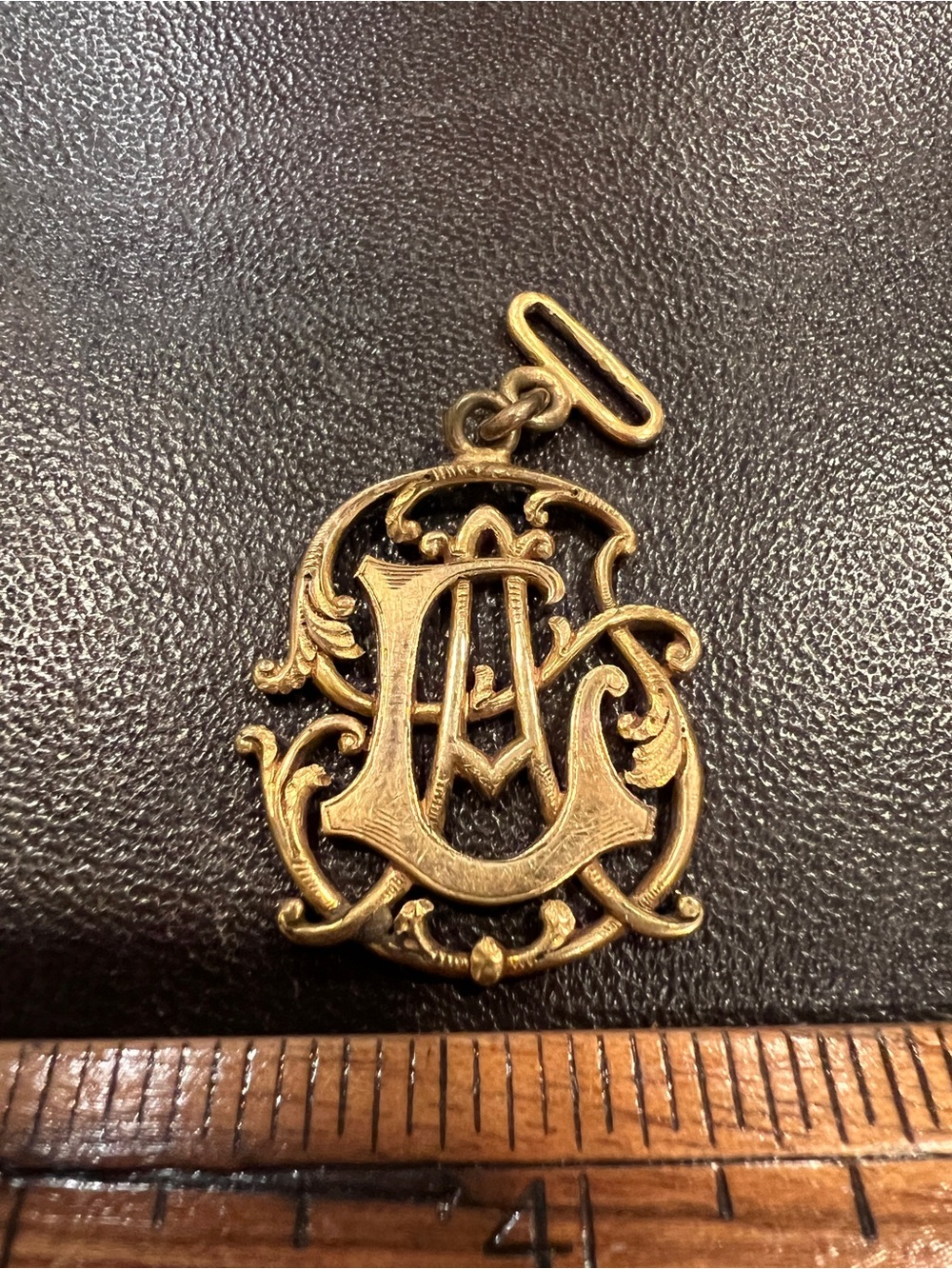 Antique Victorian Gold Filled  ? Initial L A Or A L Watch Fob Pendant Charm